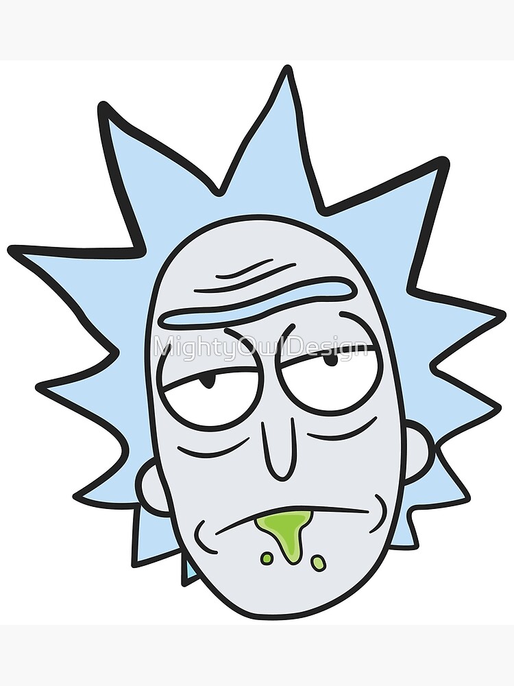 "Rick & Morty Rick Head Pattern" Poster by MightyOwlDesign Redbubble