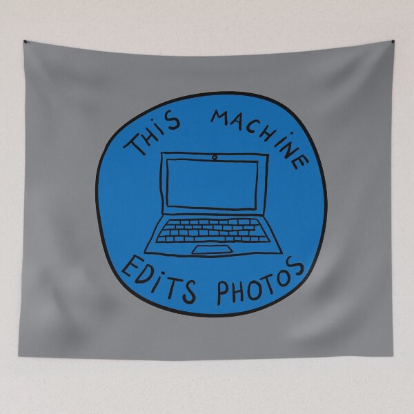 Item preview, This Machine Edits Photos - Circle - Blue designed and sold by MOREDANKMEMES.