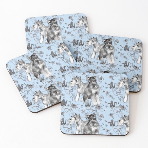 Item preview, Schnauzers in blue designed and sold by IowaArtist.