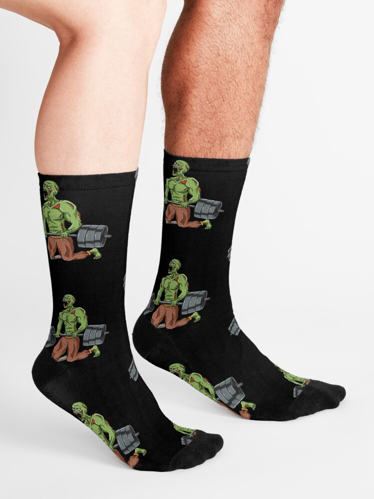 &quot;Deadlift Zombie Pun Funny Fitness Monster&quot; Socks by