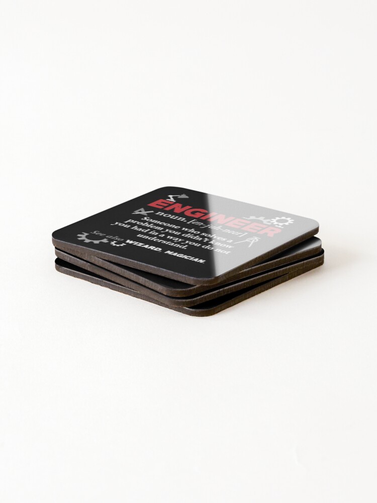 Thumbnail 4 of 5, Coasters (Set of 4), Engineer Humor Definition designed and sold by eulonix.