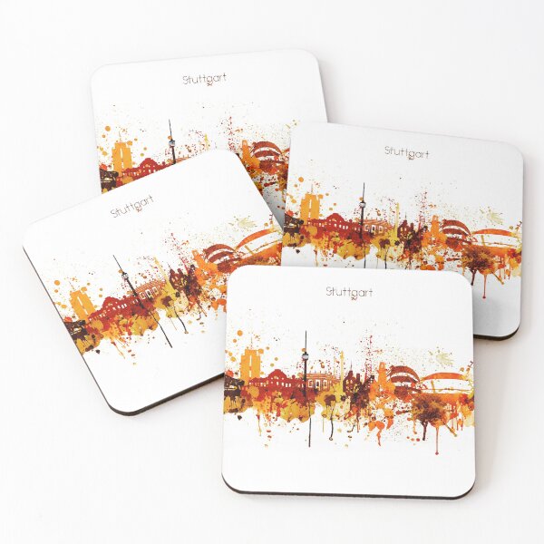 Item preview,  Stuttgart Germany Red Yellow Skyline designed and sold by DimDom.