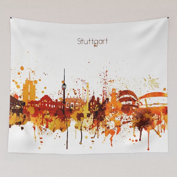 Item preview,  Stuttgart Germany Red Yellow Skyline designed and sold by DimDom.
