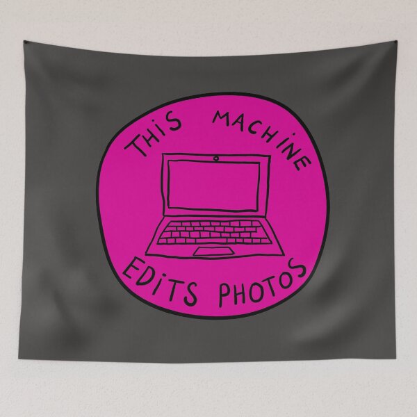 Item preview, This Machine Edits Photos - Circle - Magenta designed and sold by MOREDANKMEMES.