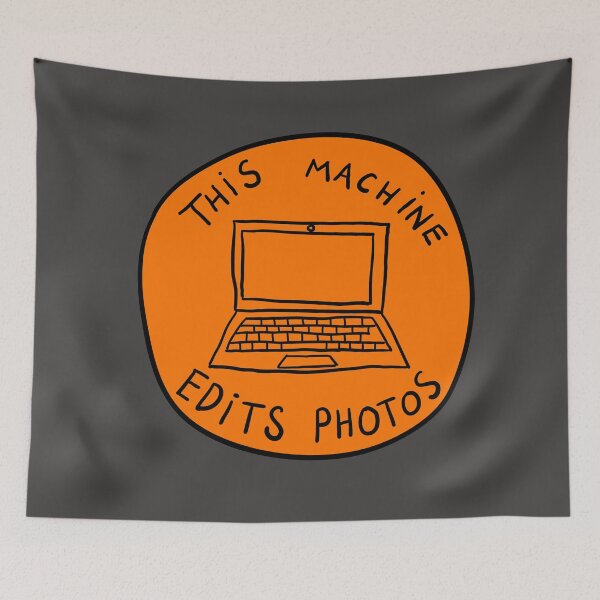 Item preview, This Machine Edits Photos - Circle - Orange designed and sold by MOREDANKMEMES.