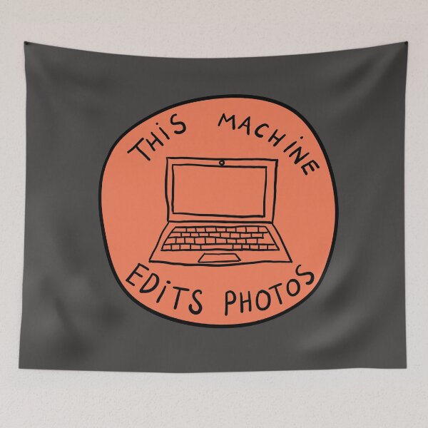 Item preview, This Machine Edits Photos - Circle - Peach designed and sold by MOREDANKMEMES.