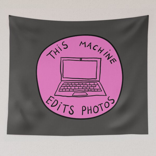 Item preview, This Machine Edits Photos - Circle - Pink designed and sold by MOREDANKMEMES.
