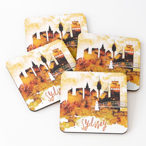 Item preview, Sydney Australia Red Yellow Skyline designed and sold by DimDom.