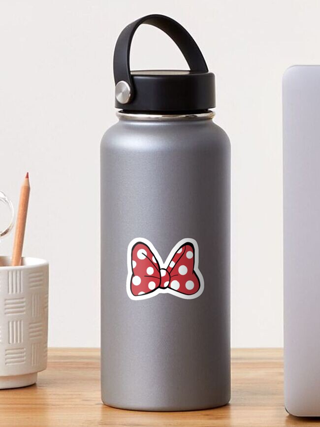 Disney Red & Black Minnie Mouse Water Bottle With Sticker Sheet