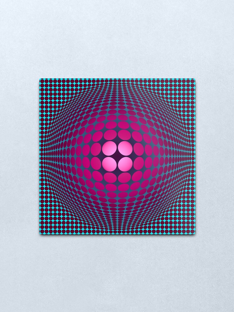 Alternate view of Victor Vasarely Homage 32 Metal Print