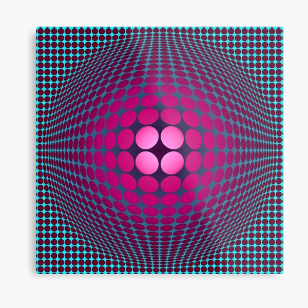 Victor Vasarely Homage 32 Metal Print
