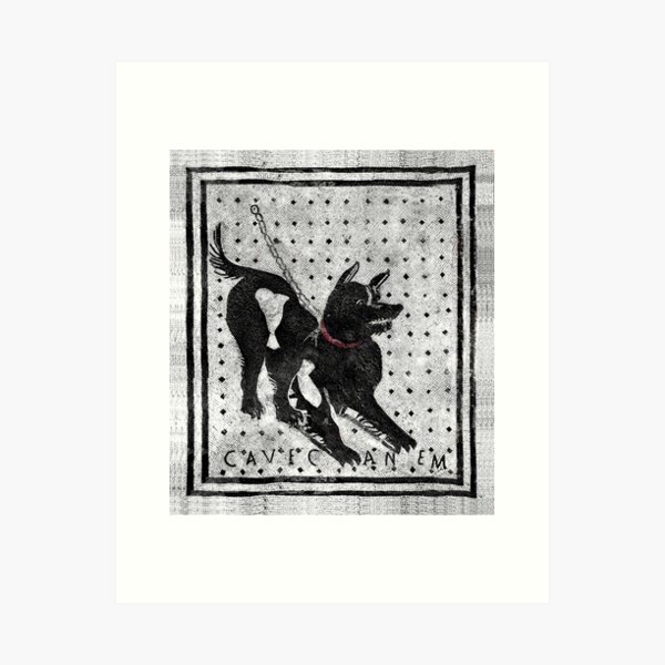 Item preview, Cave Canem - Beware of Dog - Pompeii Latin Mosaic designed and sold by emovendo.