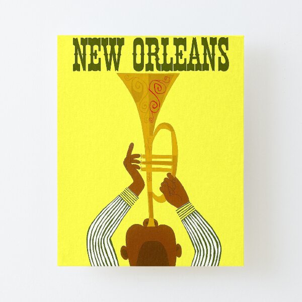 NEW ORLEANS ; Vintage Mardi Gras Print Canvas Mounted Print