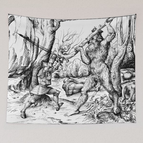 Item preview, The Fight in the Forest - Knight vs Wildman designed and sold by emovendo.
