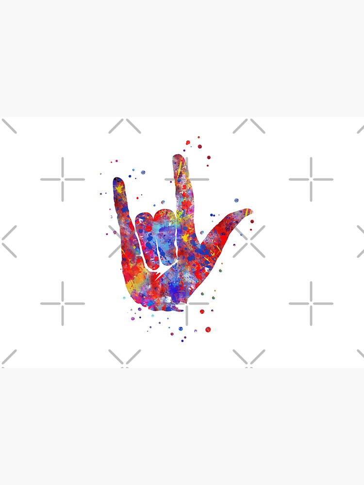 Symbol love, ASL sign language by Rosaliartbook