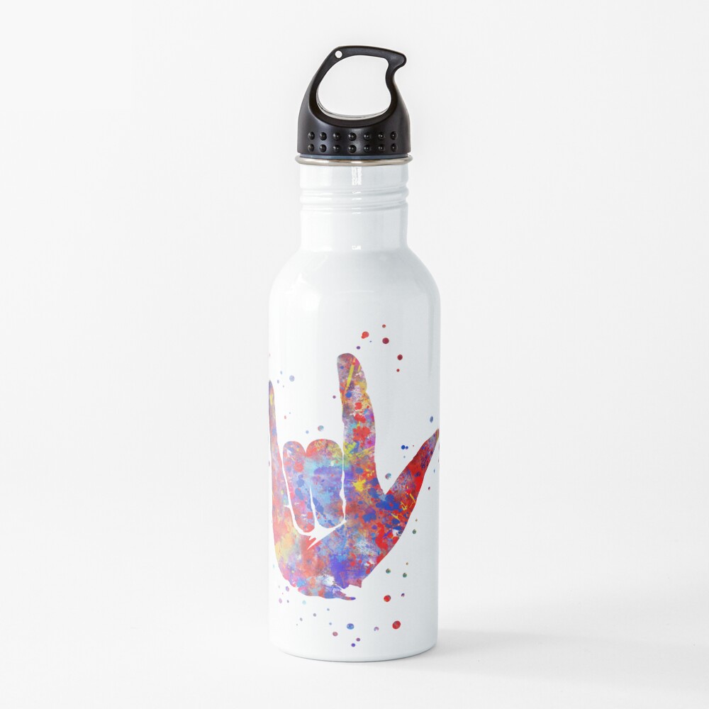 Symbol love, ASL sign language Water Bottle
