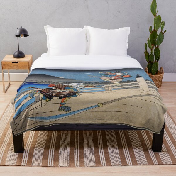 Item preview, Utagawa Hiroshige - Ushiwakamaru Defeats Musashibo Benkei at Gojo Bridge designed and sold by Hangastudio.