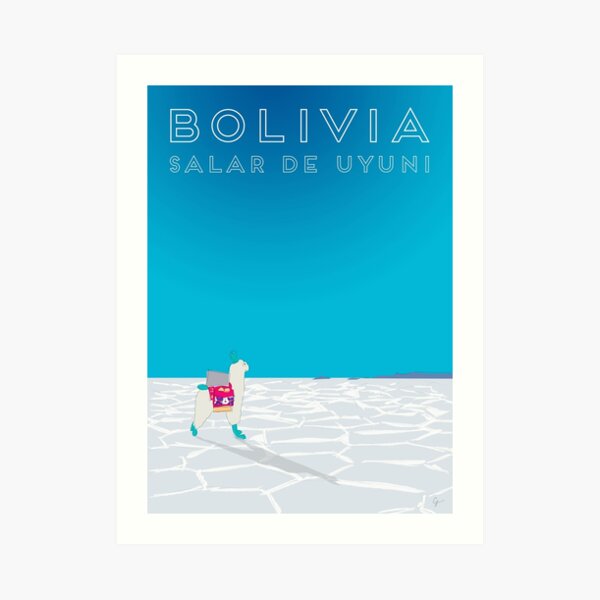 Bolivia Salt Flats Travel Poster Art Print