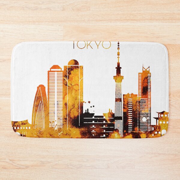 Item preview, Tokyo Japan Red Yellow Skyline designed and sold by DimDom.