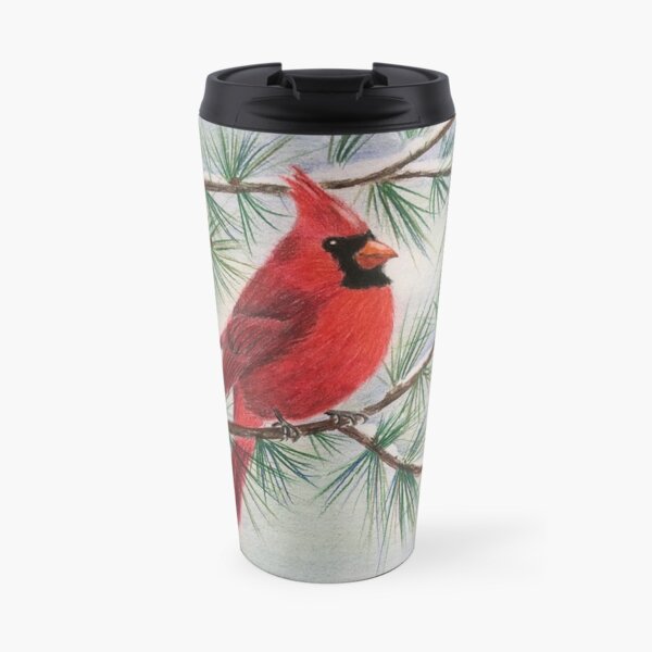 Cardinal In Winter Travel Mug