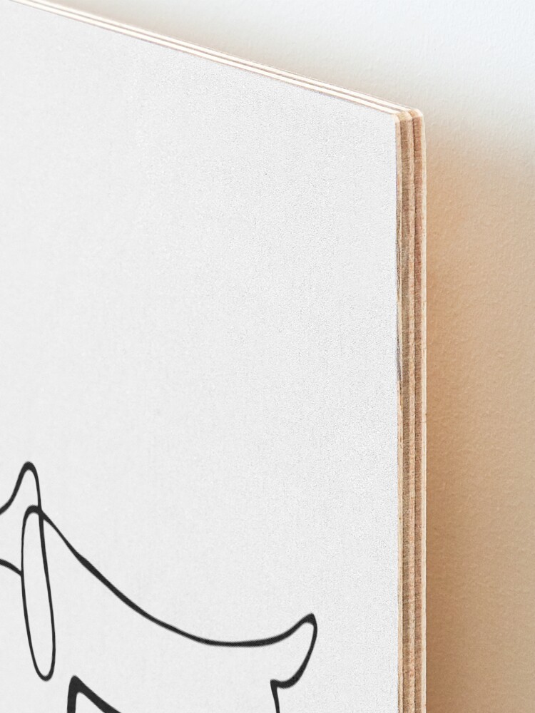 Alternate view of Pablo Picasso Line Art Wild Wiener Dog Dachshund Artwork Sketch black and white Hand Drawn ink Silhouette HD High Quality Mounted Print