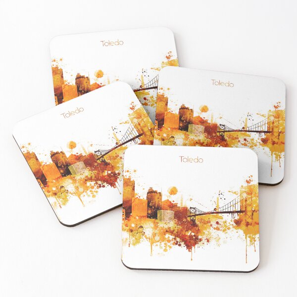 Item preview, Toledo Spain Red Yellow Skyline designed and sold by DimDom.
