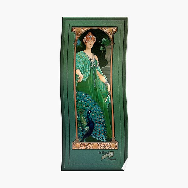 The Majestic Peacock by Élisabeth Sonrel Old Masters Art Nouveau Repoructions Poster