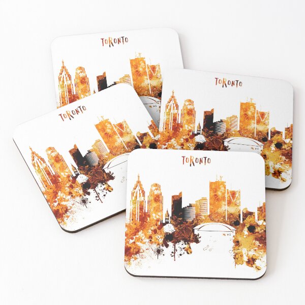 Item preview, Toronto Canada Red Yellow Skyline designed and sold by DimDom.
