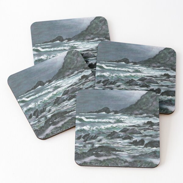 Item preview, Grey seascape, Cornwall painting designed and sold by Marion Yeo.