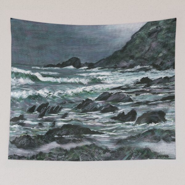 Item preview, Grey seascape, Cornwall painting designed and sold by Marion Yeo.