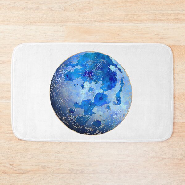 Item preview, blue watercolour moon designed and sold by MartaOlgaKlara.