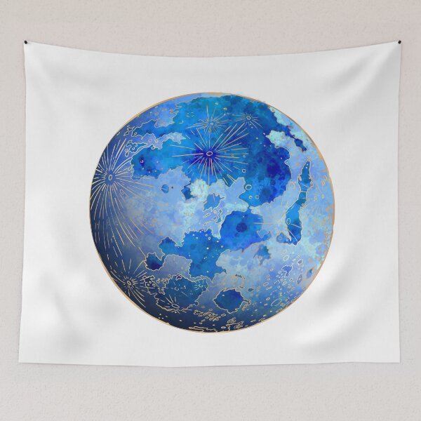 Aperçu de l'œuvre lune bleue à l'aquarelle créée et vendue par MartaOlgaKlara.