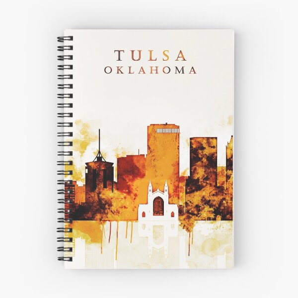 Item preview, Tulsa Oklahoma Red Yellow Skyline designed and sold by DimDom.