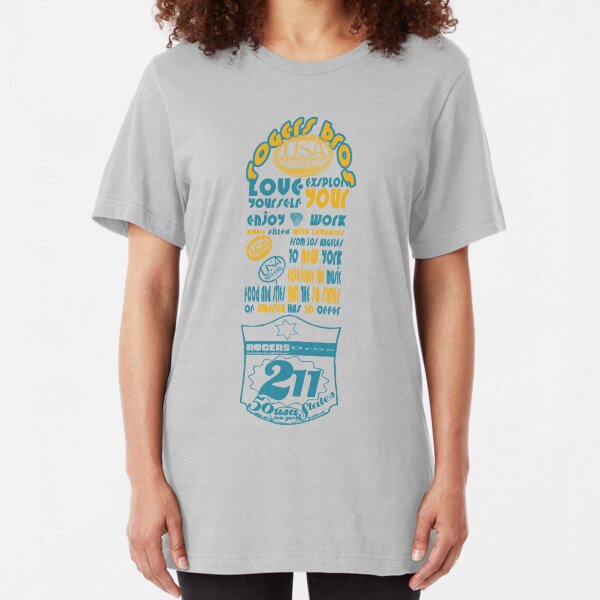 usa new york tshirt by rogers bros co Slim Fit T-Shirt
