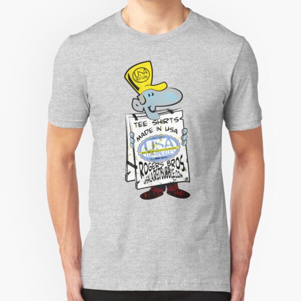usa new york tshirt by rogers bros co Slim Fit T-Shirt