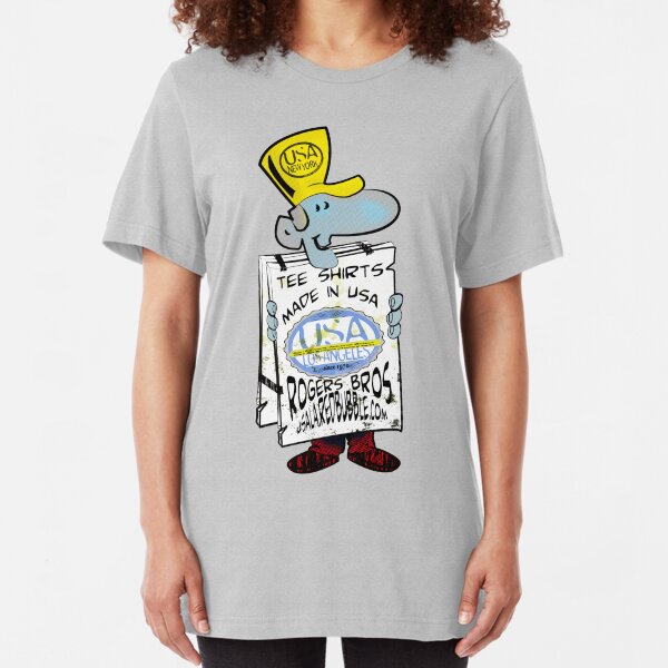 usa new york tshirt by rogers bros co Slim Fit T-Shirt