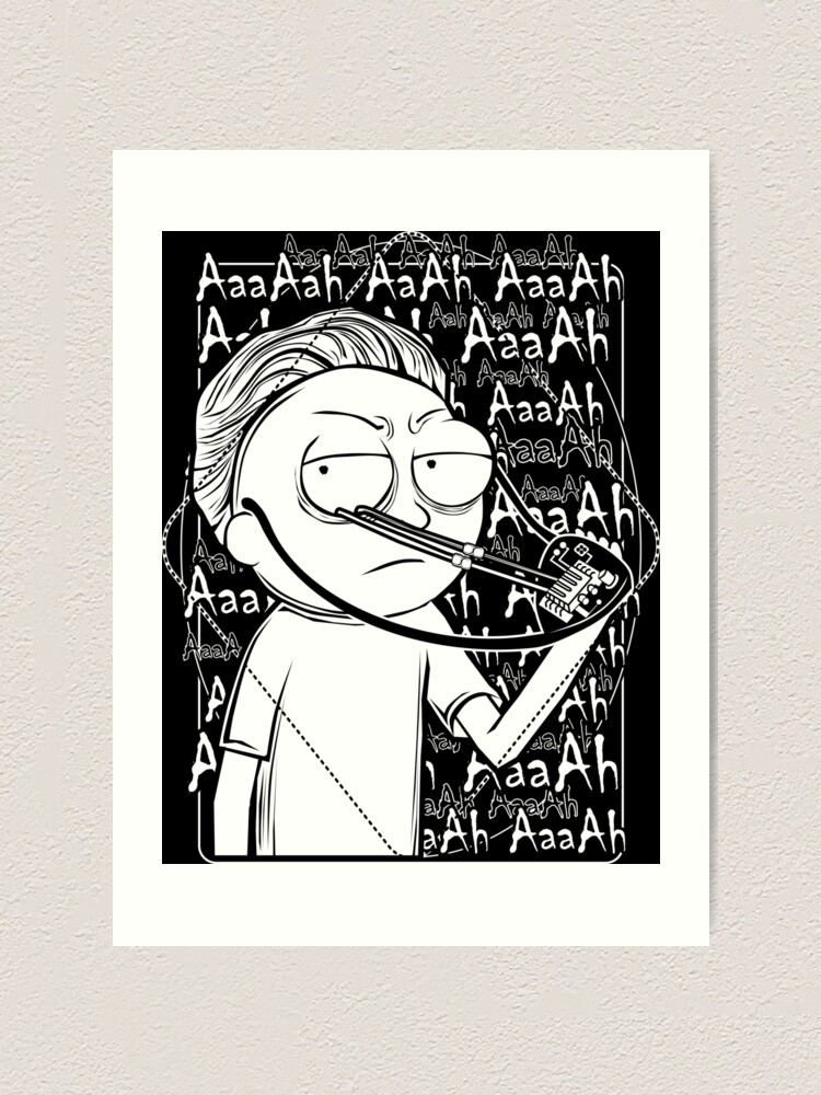 Evil Morty Theme Song Art Print By Vonkowen Redbubble