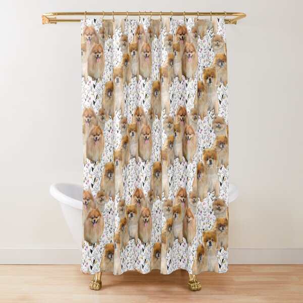 Pomeranian Pattern Shower Curtain