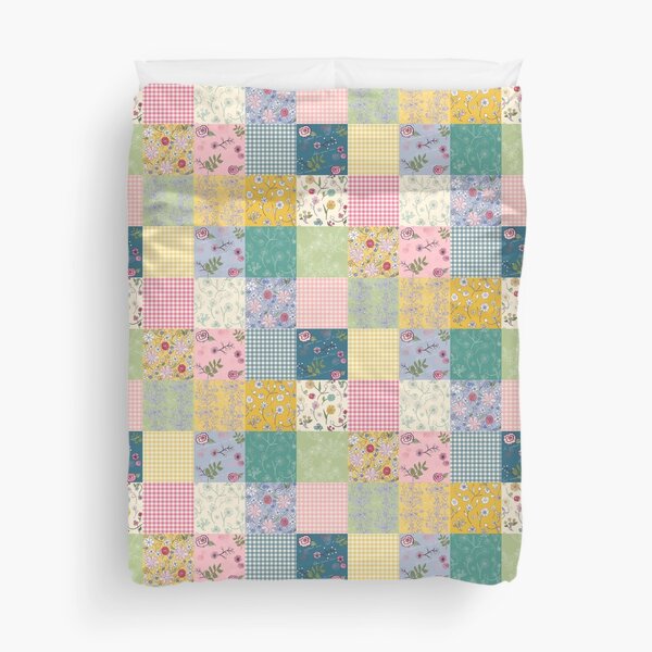 Spring Cottage patchwork quilt Duvet Cover
