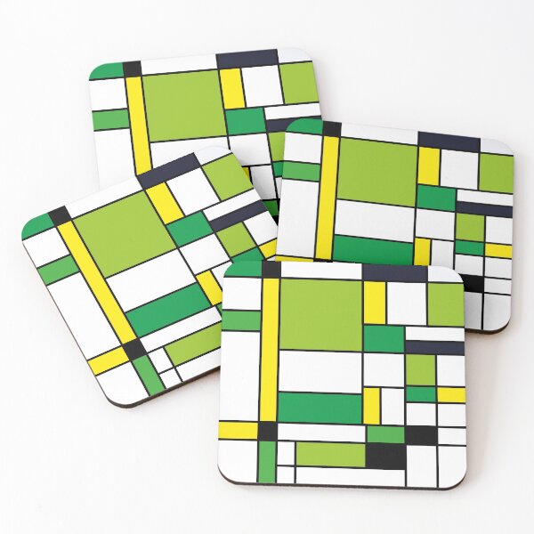 Item preview, Bauhouse Mondrian Style Green Yellow designed and sold by LuciaS.