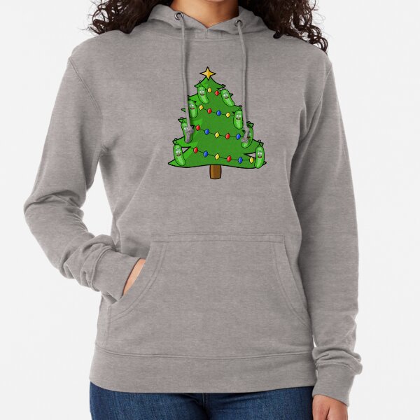 Pickle Rick Christmas Tree Lightweight Hoodie