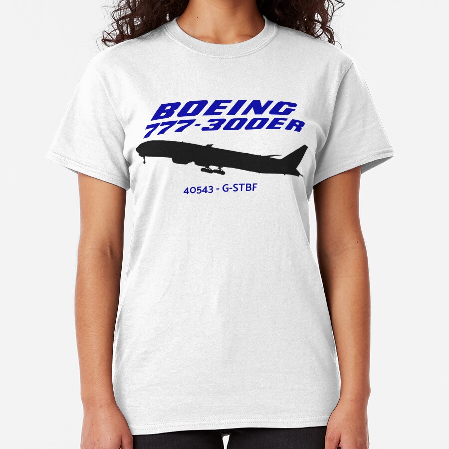 Boeing 777-300ER 40543 G-STBF (Black Print) Classic T-Shirt