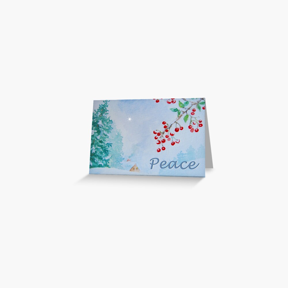 Peace - Snow on the Berries Greeting Card