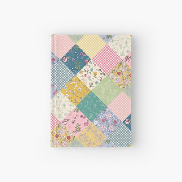 Spring cottage patchwork diamond quilt by Tea with Xanthe Hardcover Journal