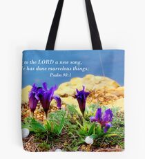 Spring on sea rocks Tote Bag