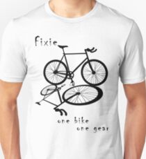 Fixie - one bike one gear (black) Unisex T-Shirt