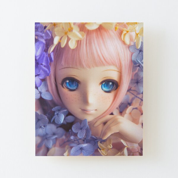 Hydrangeas · Melocotón Wood Mounted Print