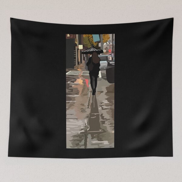 Item preview, Lady on Queen Street in the Rain designed and sold by Quick Brown Fox Canada.