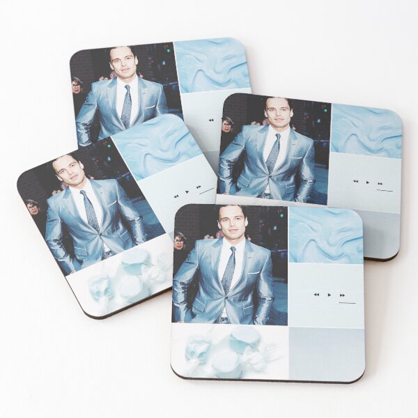 Item preview, Sebastian Stan Sticker Light Blue #2 designed and sold by MarvelEdits.