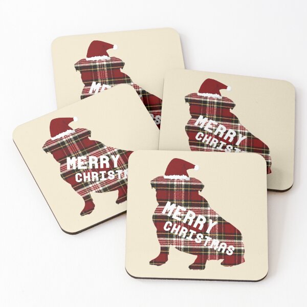 Item preview, Merry Christmas Bulldog in Santa Hat designed and sold by PawsitiveGifts.